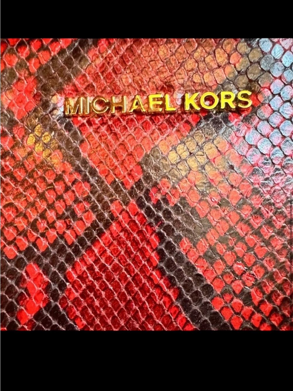 Michael Kors Red Python Embossed Wristlet - Picture 3 of 9